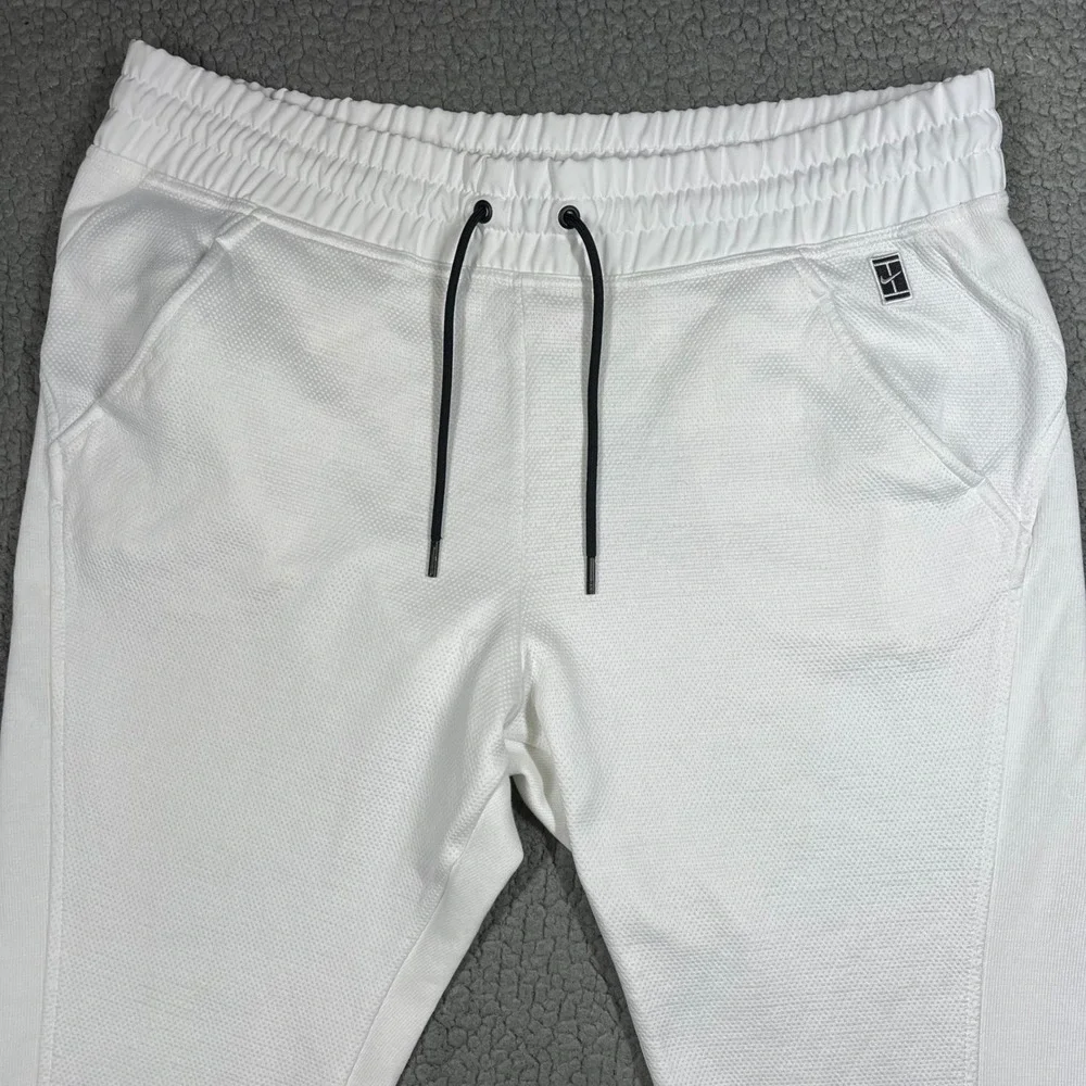 Nike Court Tennis Joggers Women's XL White Cotton Blend Mesh‎ Pants 894871-100